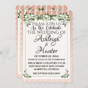 Magnolias -A Lovely Day For A Wedding - Invitation