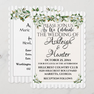 Magnolias -A Lovely Day For A Wedding - Invitation