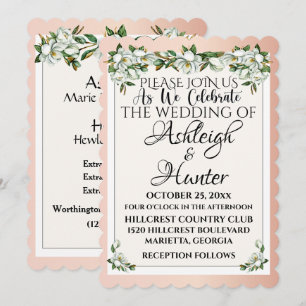 Magnolias -A Lovely Day For A Wedding - Invitation