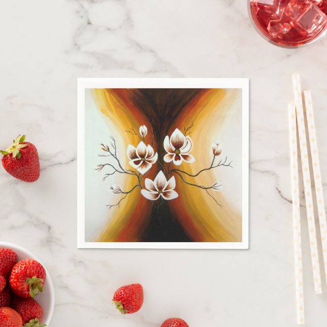 Magnolias, Acrylic - Napkin (Insitu)