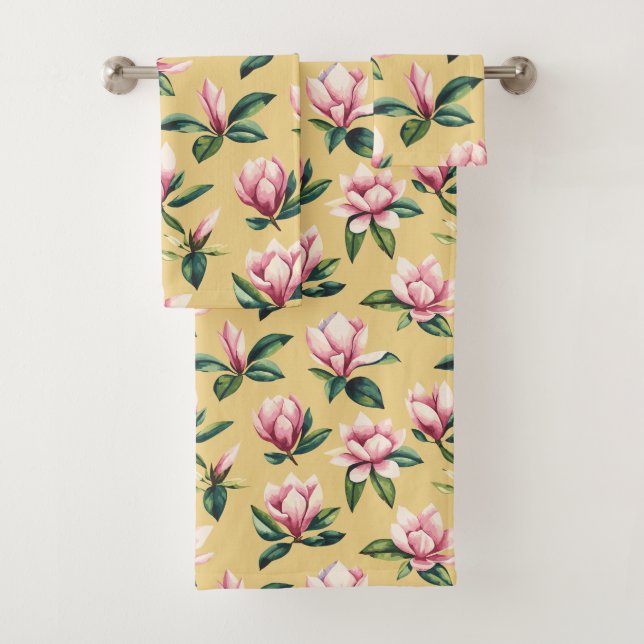 Magnolias Bath Towel Set (Insitu)