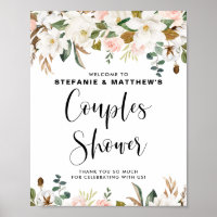 Magnolias & Cotton Garland Couples Shower Welcome
