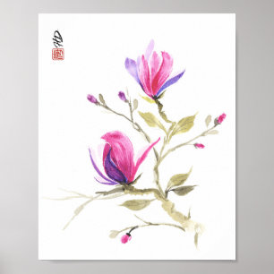 Magnolias in Spring Light Poster