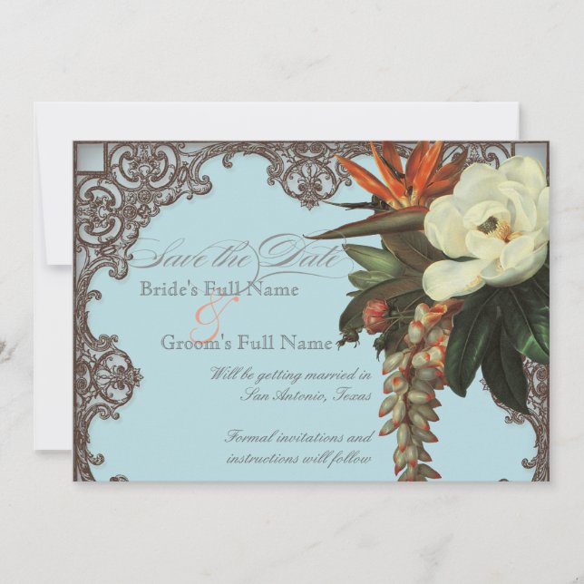Magnolias n Bird of Paradise - Save the Date (Front)