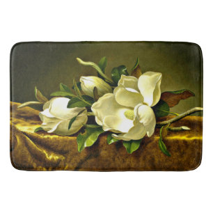 Magnolias on Gold Velvet Cloth Bath Mat