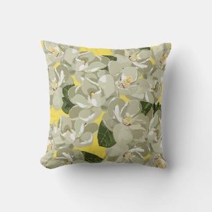 Magnolias on Yellow Pillow