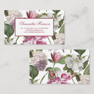 Magnolias other Flowers Antique Botanical Business Card