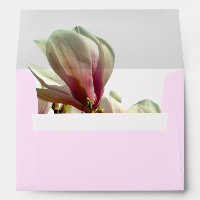 Magnolias Personalised Modern Minimalist Floral Envelope (Back (Bottom))
