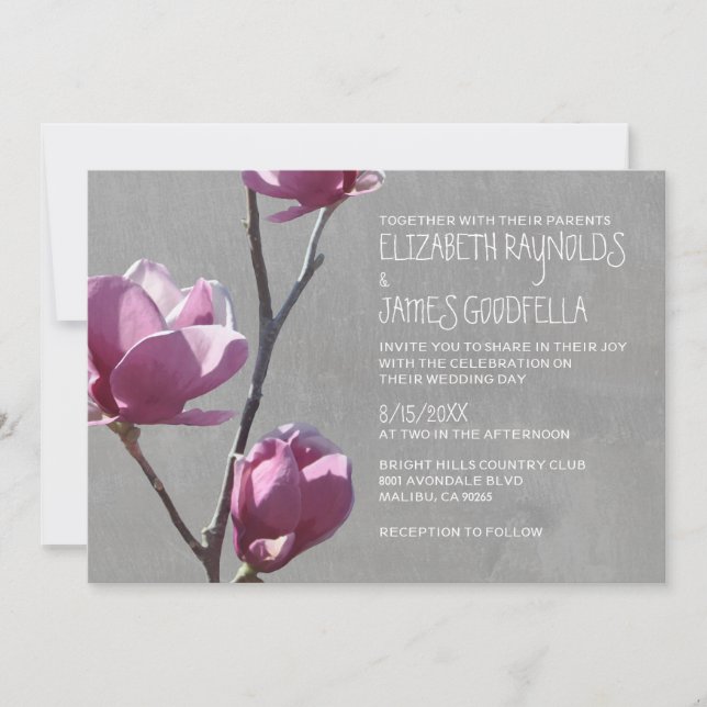 Magnolias Wedding Invitations (Front)
