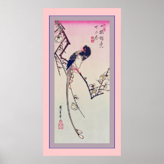 Magpie and Plum Blossoms ~ Vintage Japanese Poster