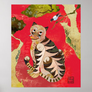 Magpie and Tiger: Korean Folk Art Poster