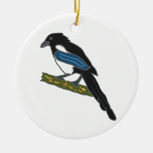 Magpie Ceramic Tree Decoration