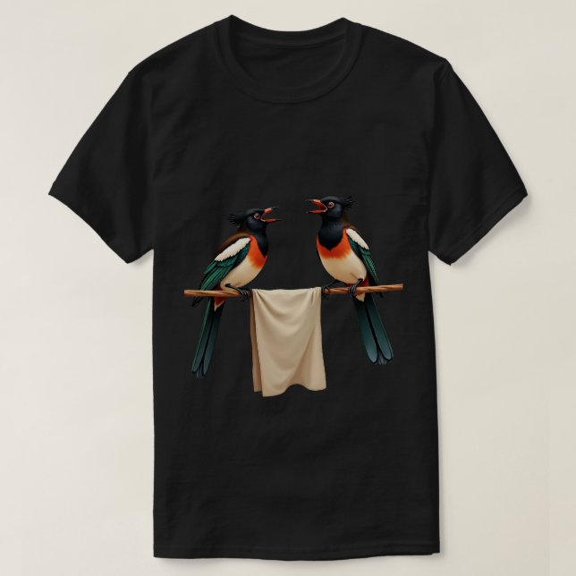 Magpie Clothesline T-Shirt (Design Front)