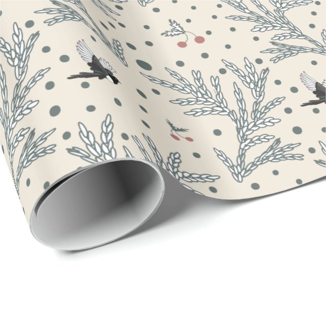 Magpie. Desert Life-Christmas wrapping paper (Roll Corner)