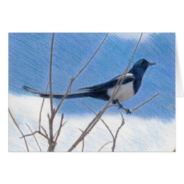 Magpie Fine Art Card (Front Horizontal)