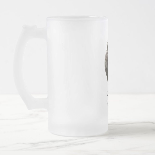 Magpie Frosted Glass Beer Mug (Left)