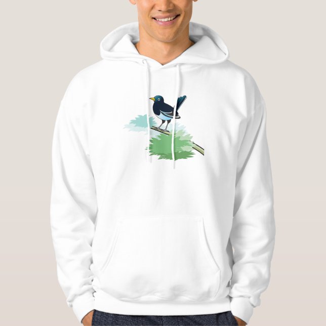 Magpie On A Branch Hoodie (Front)