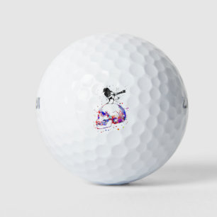 Magpie on a skull golf balls