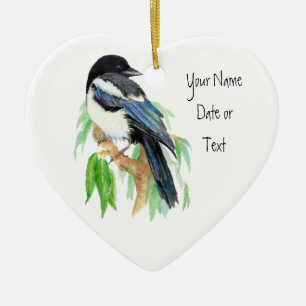 Magpie, Ornament to Customise, Bird, Nature
