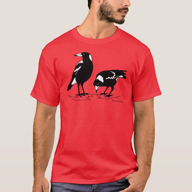 MAGPIES australian magpie graphic art T-Shirt (Front)