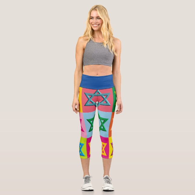 Maguen David Pop ARt Capri Leggings (Front)