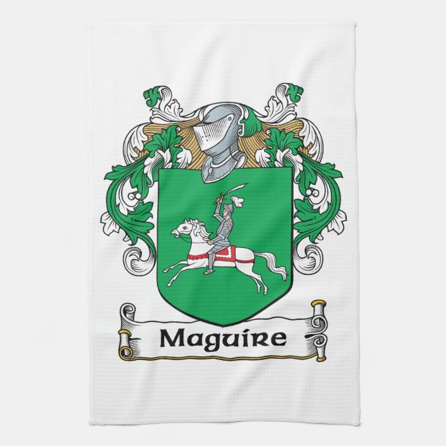 Maguire Family Crest Tea Towel (Vertical)