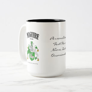 Maguire Family Crest, Translation & Meaning Two-Tone Coffee Mug