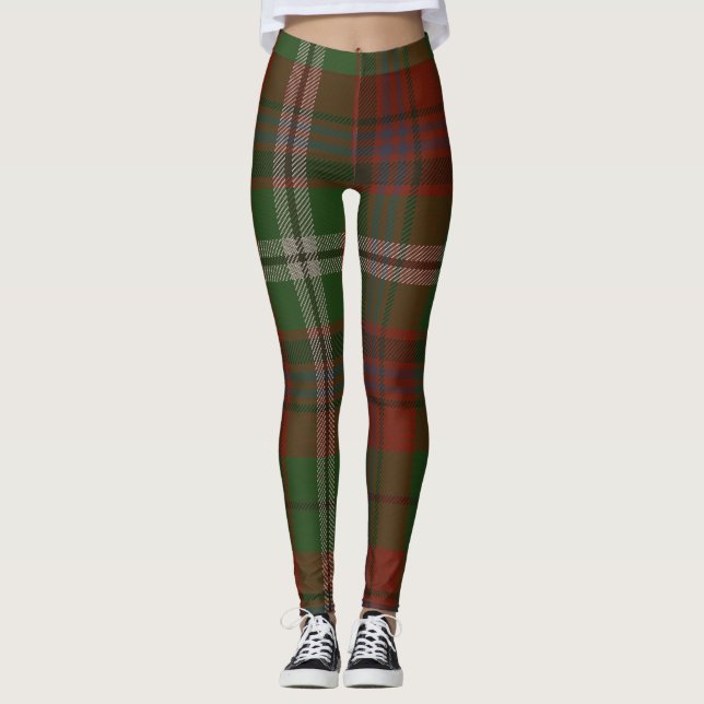 Maguire Tartan Clan Plaid Leggings (Front)