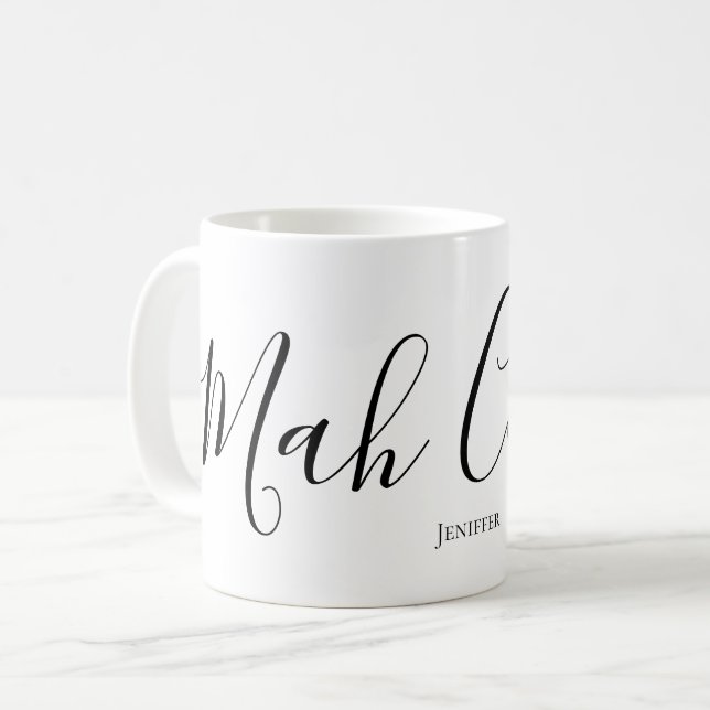 Mah Coffee Funny Personalised Mahjong Script Mug (Front Left)