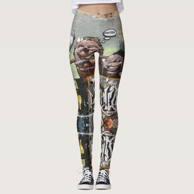 Mah coza, Graffiti,Spain  Custom Leggings (Front)