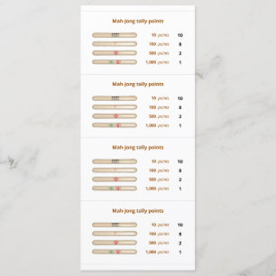 Mah-Jong tally points card – 3