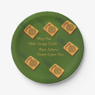 Mah Jong Wishes Paper Plate