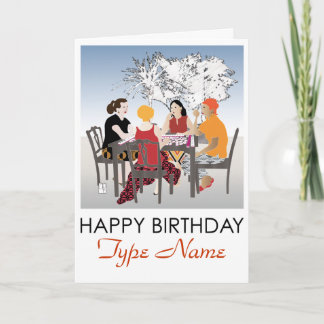 Mah Jongg Alfresco Birthday Card
