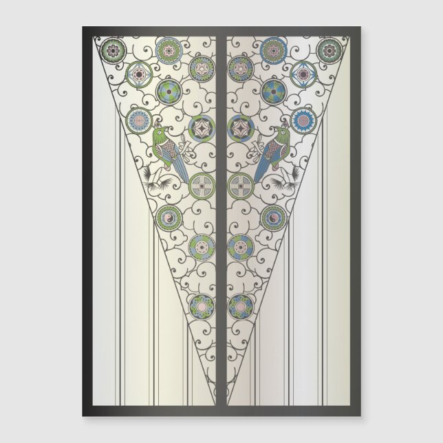 Mah Jongg Art Deco Magnet Card (Front)
