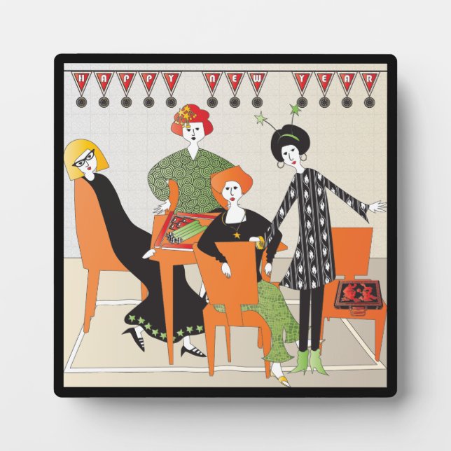 Mah Jongg Banner New Year Plaque (Front)