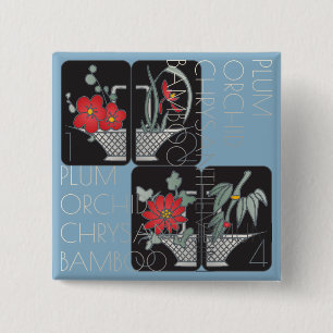 Mah Jongg Basket Brooch 15 Cm Square Badge