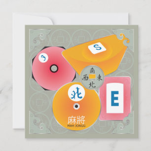 Mah Jongg Bettors Flat Card