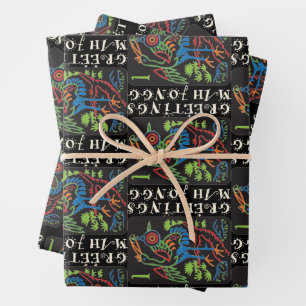 Mah Jongg Bird Greetings Wrapping Paper