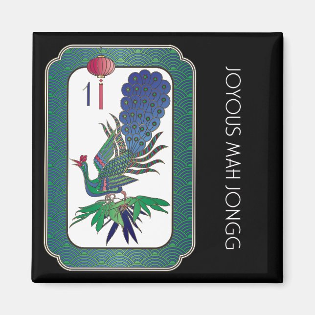 Mah Jongg Bird Holiday Magnet (Front)