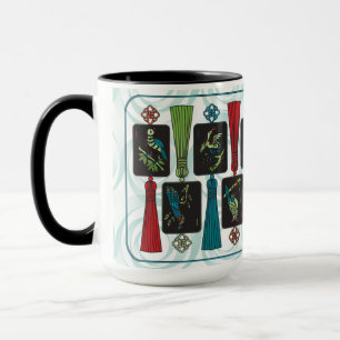 Mah Jongg Bird Tassels Mug