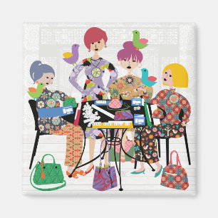 Mah Jongg Birds Magnet