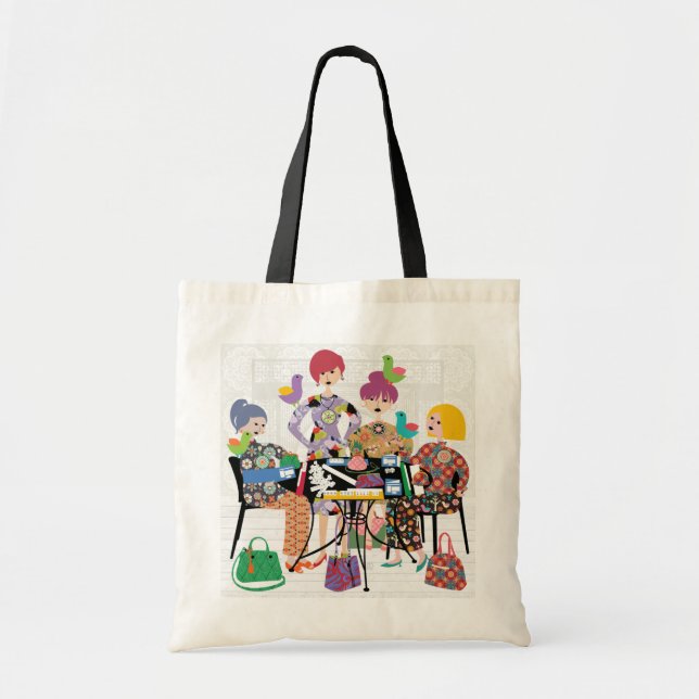 Mah Jongg Birds Tote Bag (Front)