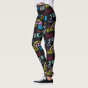 Mah Jongg Black Joker Leggings