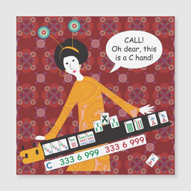 Mah Jongg C Hand Flat Magnet (Front)