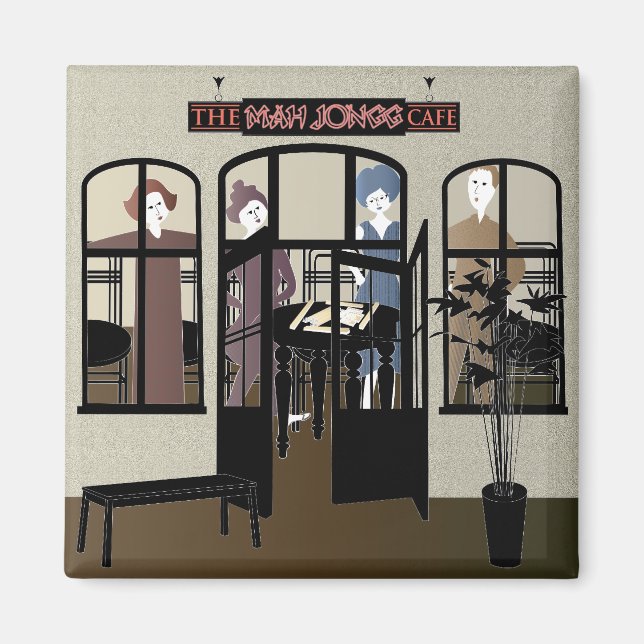 Mah Jongg Cafe Magnet (Front)