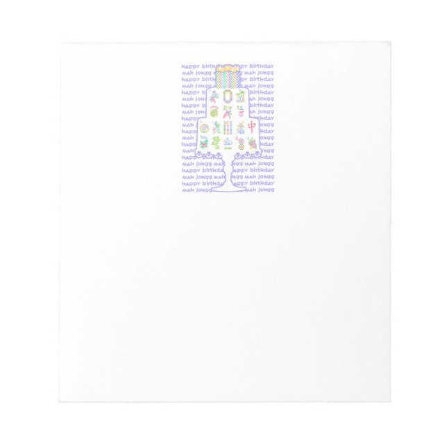 Mah Jongg Cake Birthday Notepad (Front)