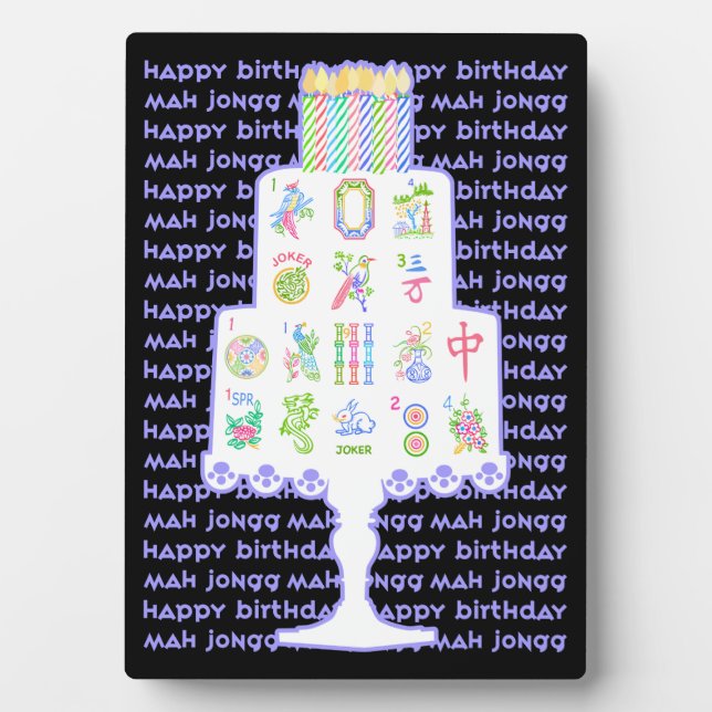 Mah Jongg Cake Birthday Plaque (Front)
