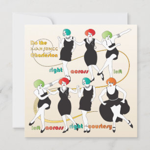Mah Jongg Charleston Dancers Flat Card
