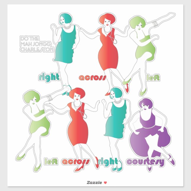 Mah Jongg Charleston Vinyl Sticker (Sheet)