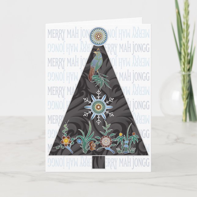 Mah Jongg Christmas Tree Card (Front)